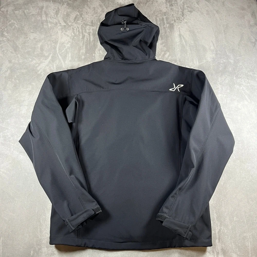 RevolutionRace Hiball Jacket Mens XL Black Softshell Hooded Outdoor Style 10014